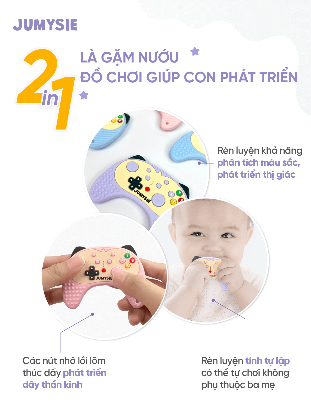 Gặm Nướu Hình Game Jumysie - Chất Liệu An Toàn Không Chứa BPA