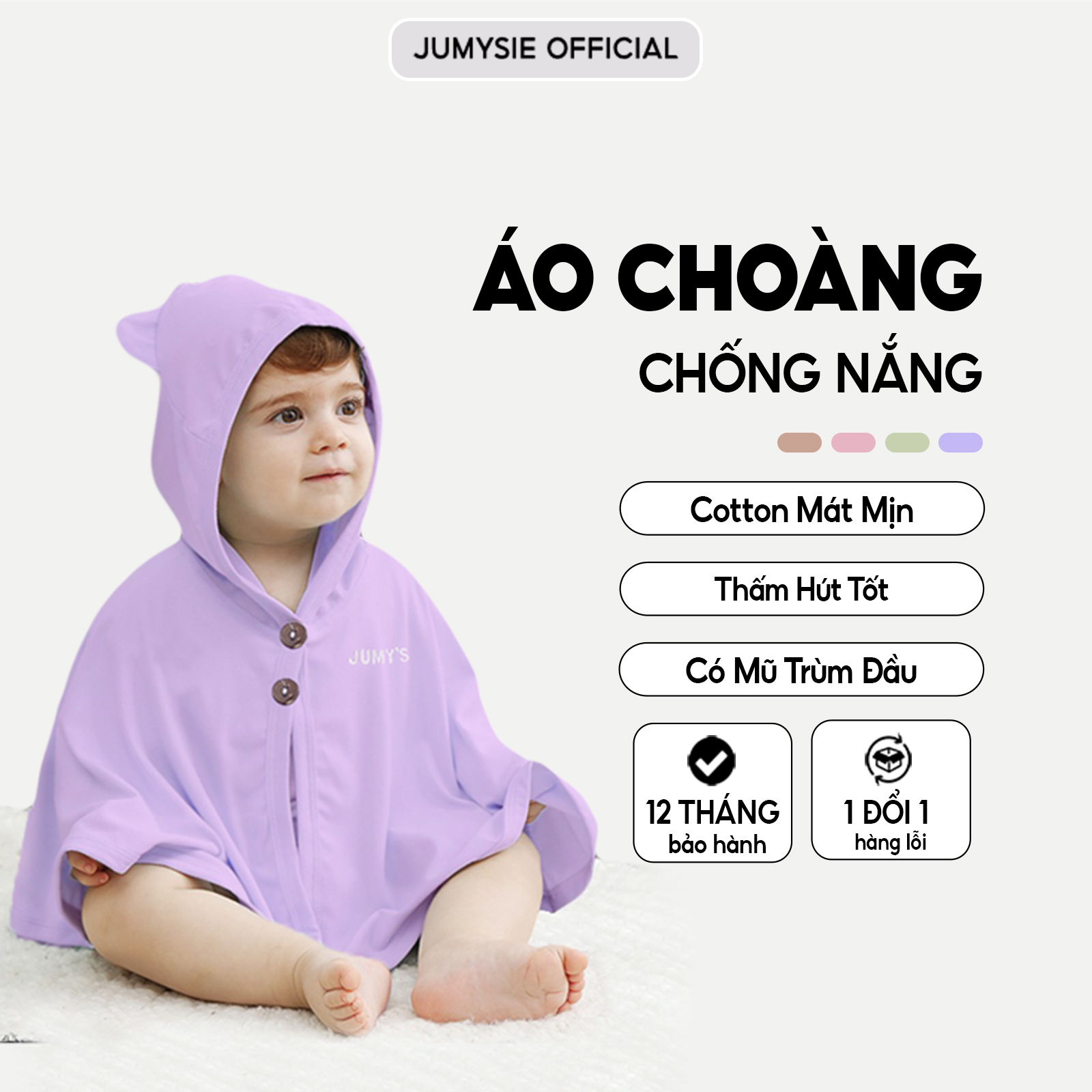 Áo Choàng Cho Bé Jumysie – Cotton Mềm Mại, Thoáng Mát, Dành Cho Bé 0-36 Tháng