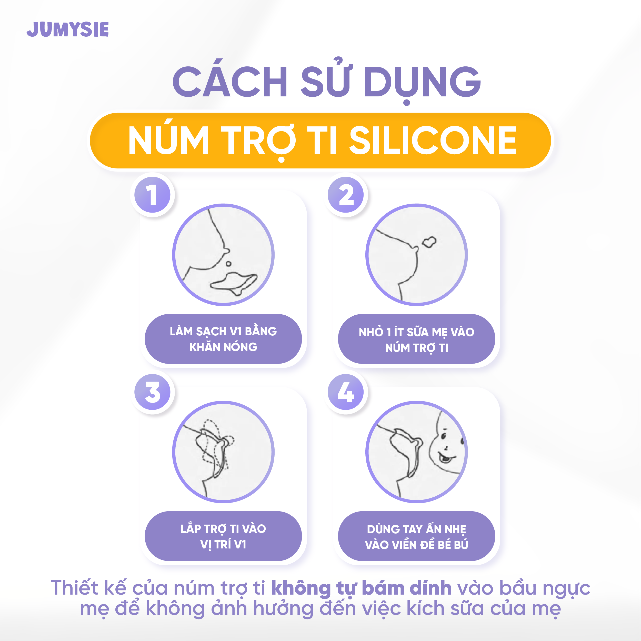 Núm Trợ Ti Jumysie Silicone Cao Cấp Siêu Mềm