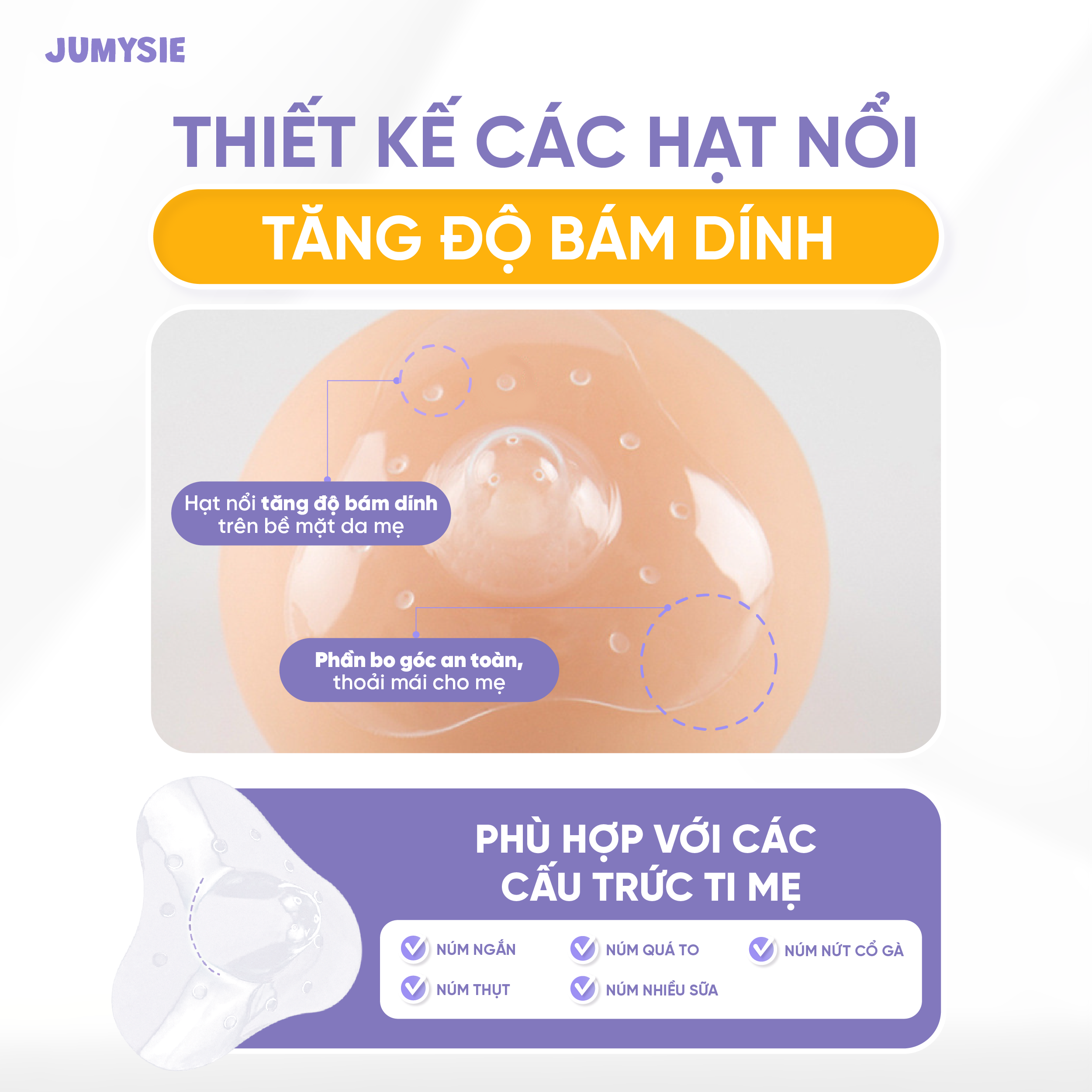 Núm Trợ Ti Jumysie Silicone Cao Cấp Siêu Mềm