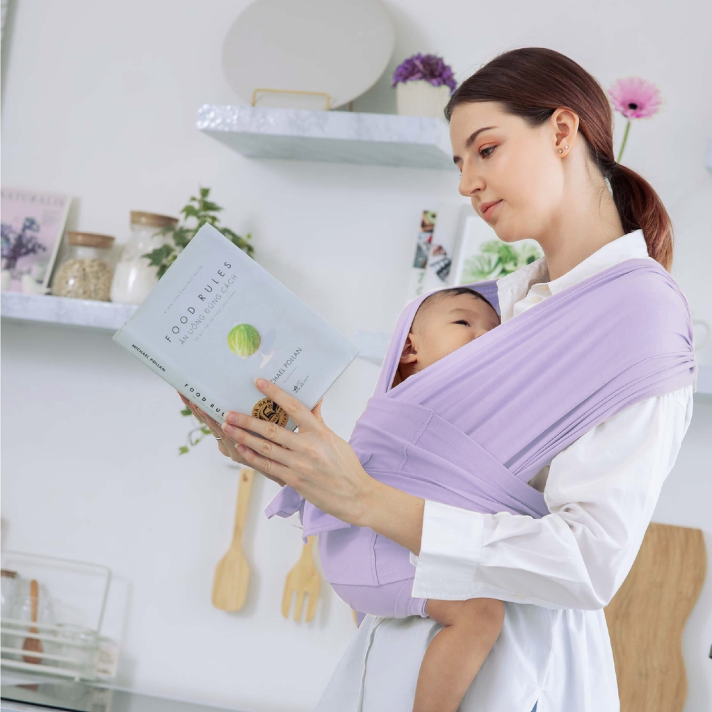 Địu Vải Jumysie - Màu Nâu, Cotton Êm Ái Cho Bé Sơ Sinh Đến 18 Tháng