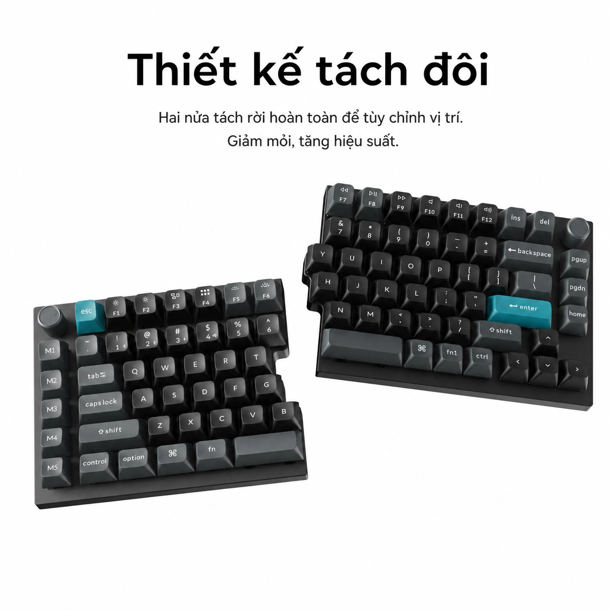Thiết kế bàn phím tách đôi Keychron Q11 Ultra 8K