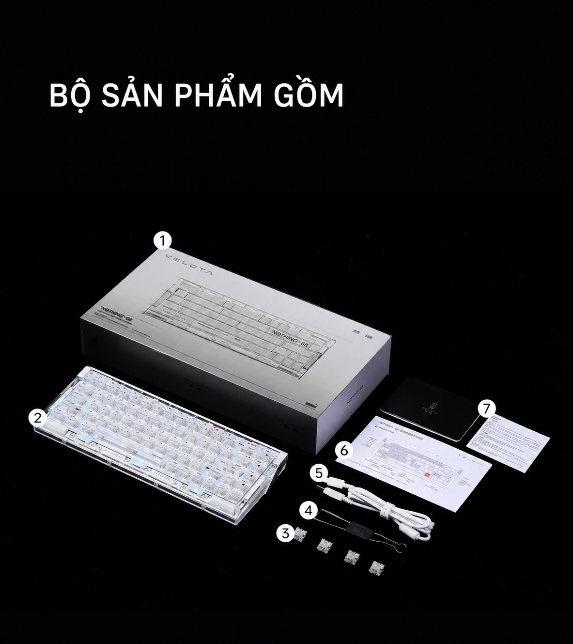 Hình minh hoạ bộ sản phẩm VELOTA NOTHING 68