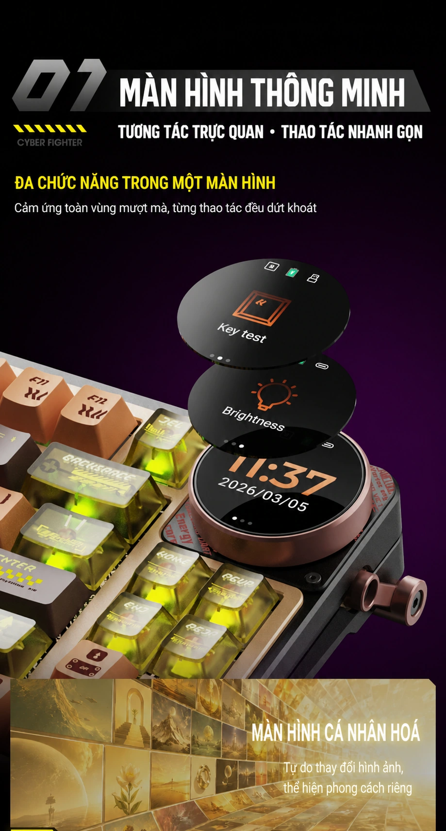 Màn hình thông minh trên Keychron Z1 Max