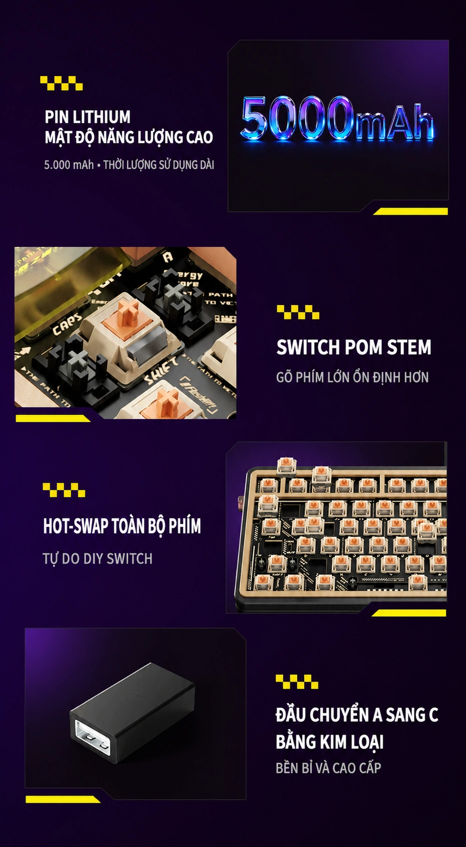 Pin và hot-swap trên Keychron Z1 Max