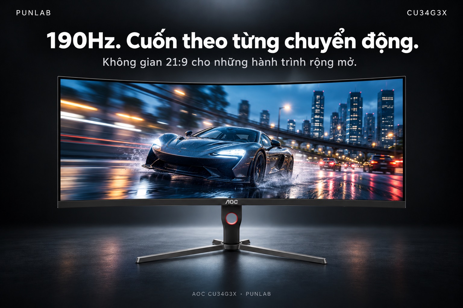 Màn hình AOC CU34G3X — Tần số quét 190Hz