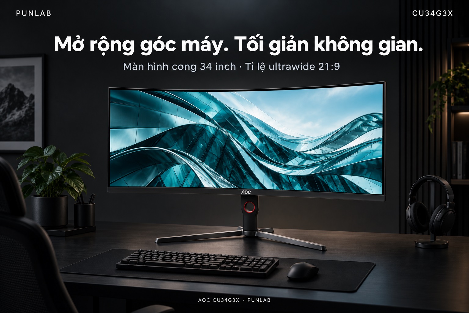 Màn hình AOC CU34G3X — Màn hình cong 34 inch