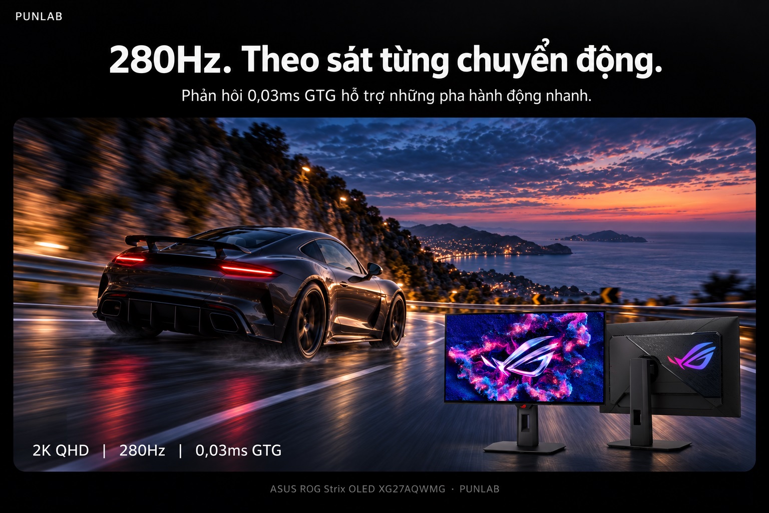 Màn hình ASUS ROG Strix OLED XG27AQWMG — 280Hz, phản hồi 0,03ms GTG