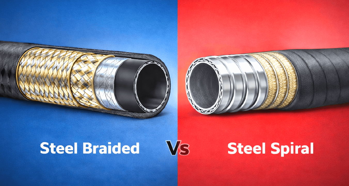 So sánh kỹ thuật: Ống thủy lực gia cường thép bện & thép xoắn