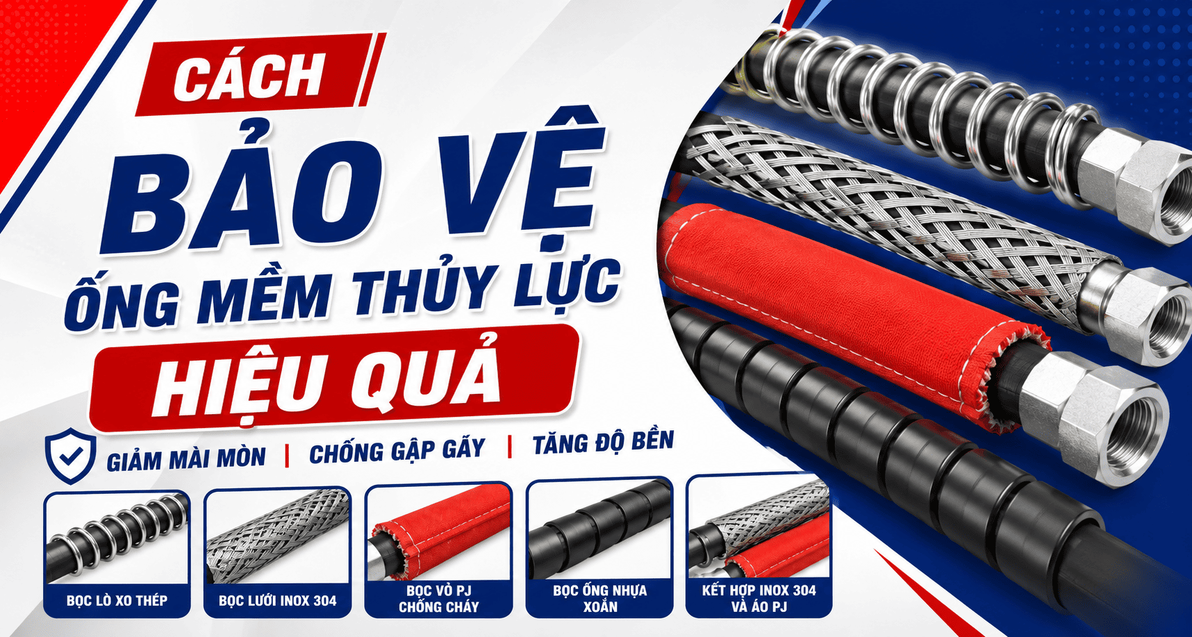 Cách bảo vệ ống mềm thủy lực hiệu quả: Giảm mài mòn, gập gãy và tăng độ bền