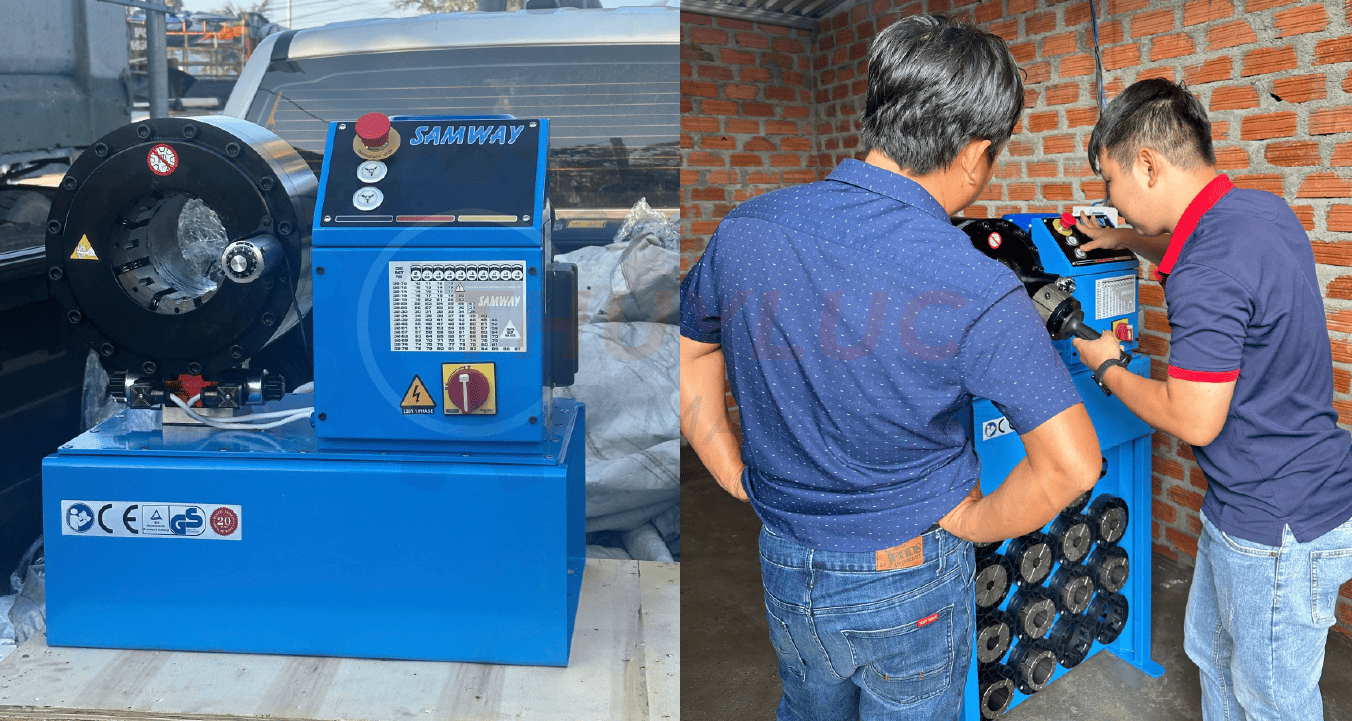 Cung cấp trọn gói máy bấm ống thủy lực và máy cắt gọt cho cửa hàng Phù Cát