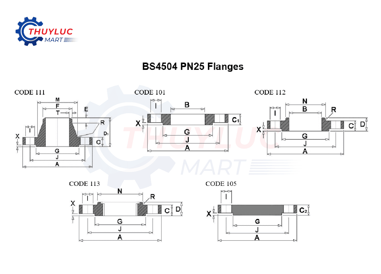  bảng vẽ mặt bích BS PN25 