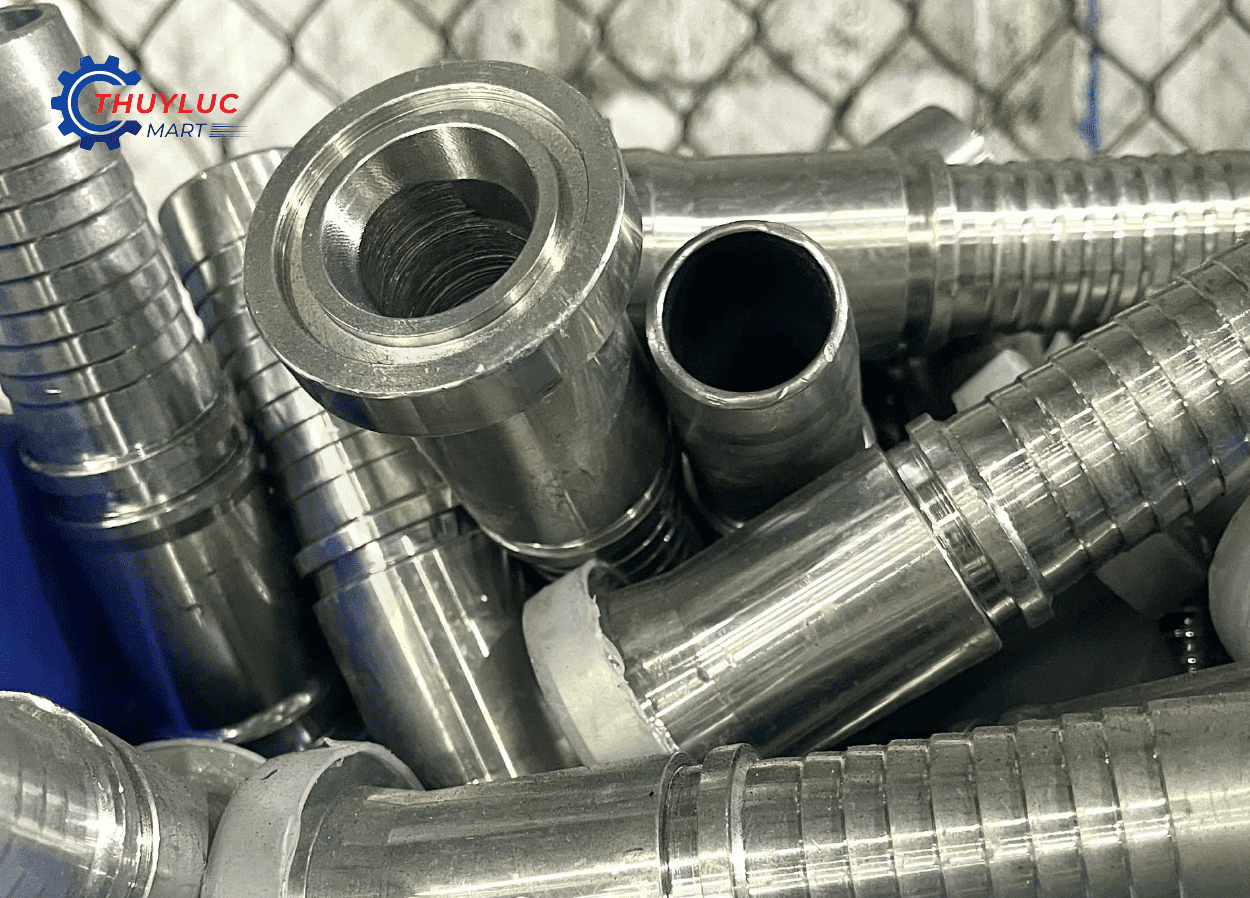 Đầu cos thủy lực thẳng chuẩn mặt bích, gia công thép mạ kẽm chất lượng cao.