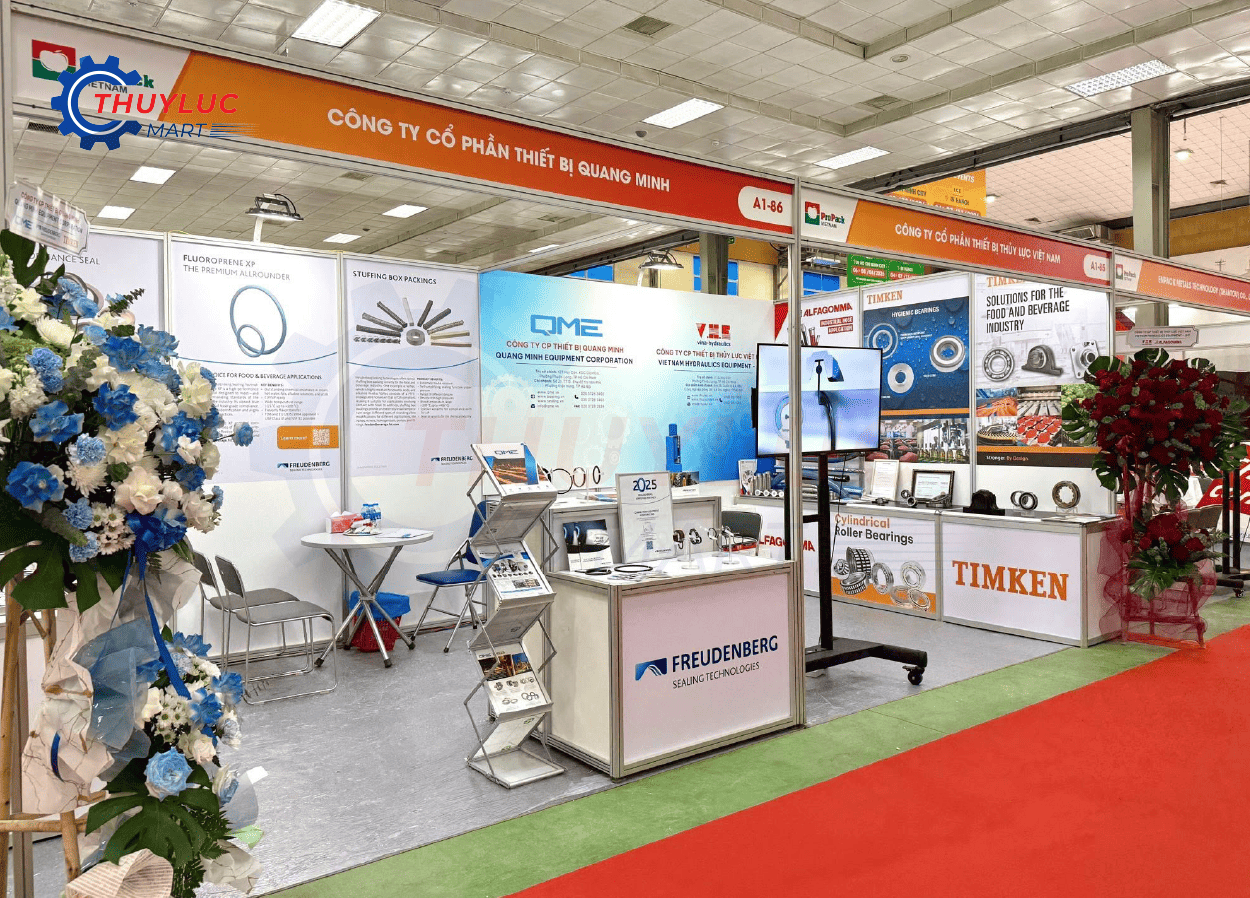 Gian trưng bày Alfagomma tại Vietfood & Beverage 2025 – Thủy Lực Mart giới thiệu ống thực phẩm và phụ kiện inox 316L cho ngành sữa, đồ uống, thực phẩm và dược phẩm.