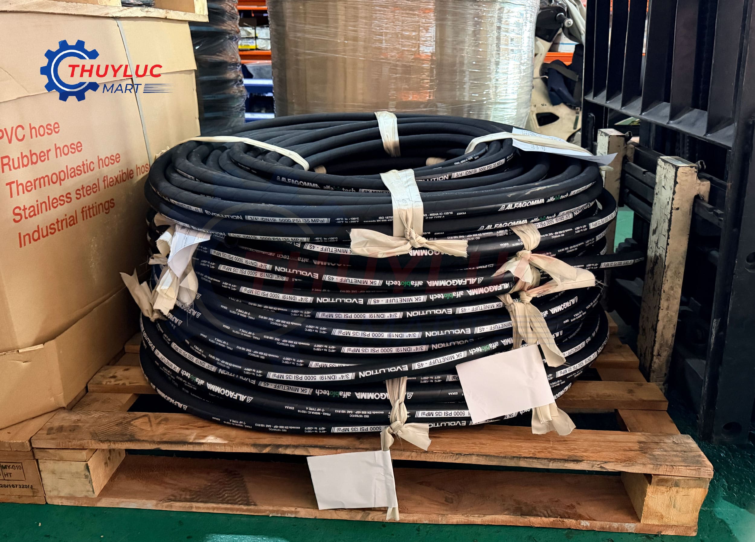 ống thủy lực alfagomma evolution chuyên dùng cho áp lực cao 5k 3/4 inch DN19 sẵn hàng TPHCM