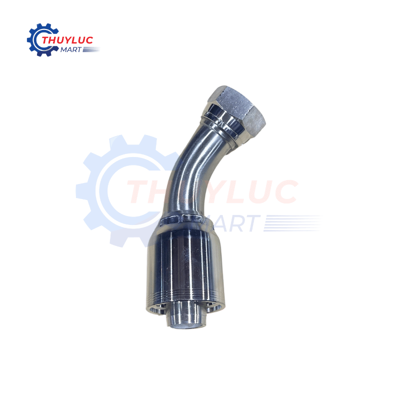 Đầu bấm, 1" - 1.5/16"x12 JIC, cong 45, kèm vỏ bóp 4 lớp, SS316, 26742-16-16RW