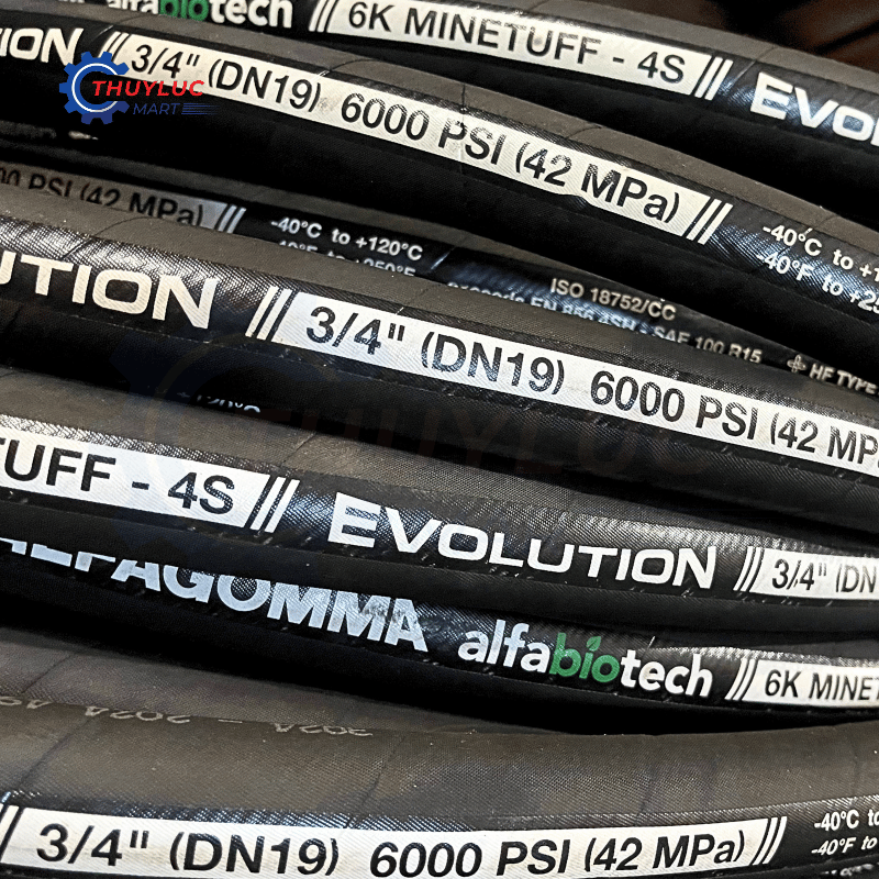 Ống thủy lực 6K Alfabiotech (4S), 3/4" - 420bar, 4SH/R15, 1004778