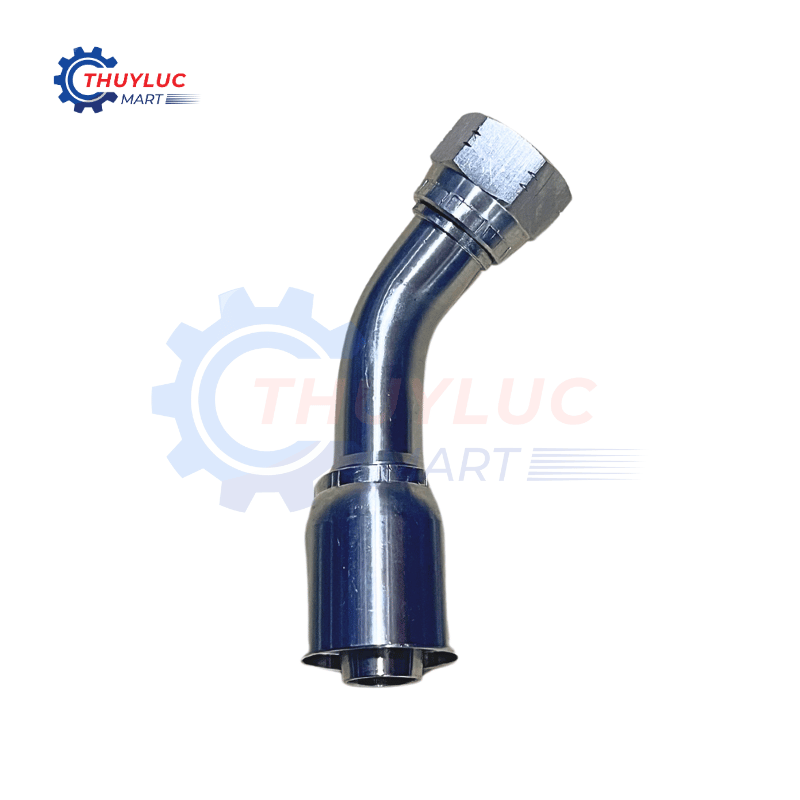 Đầu bấm, 3/4" - 1.1/16"x12 JIC, cong 45, kèm vỏ bóp 2 lớp, SS316, 26741-12-12RW