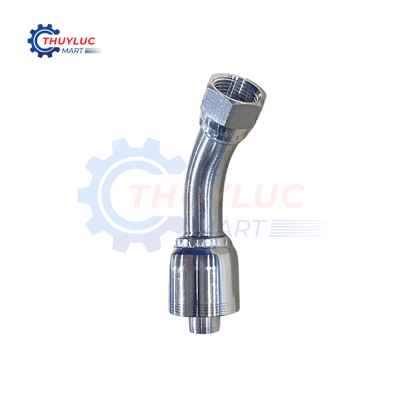 Đầu bấm, 3/4" - 1.1/16"x12 JIC, cong 45, kèm vỏ bóp 4 lớp, SS316, 26742-12-12RW