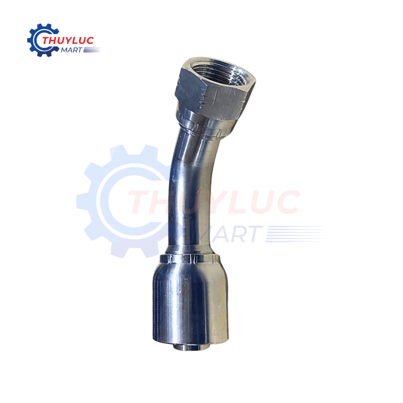 Đầu bấm, 3/4" - 1.1/16"x12 JIC, cong 45, kèm vỏ bóp 2 lớp, SS316, 26741-12-12RW