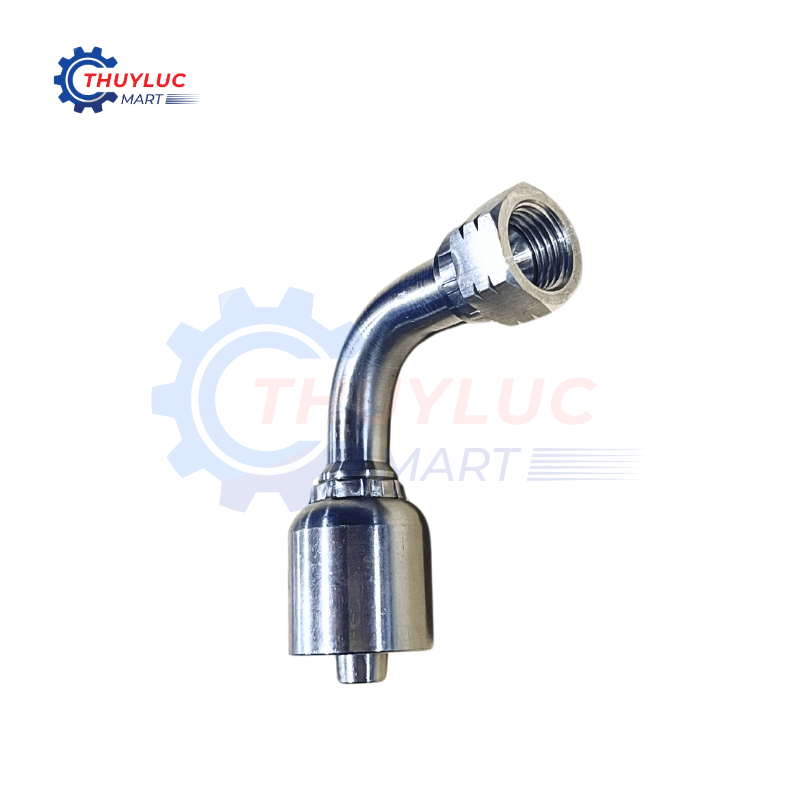 Đầu bấm, 3/8" - 9/16"x18 JIC, cong 90, kèm vỏ bóp 2 lớp, SS316, 26791-06-06RW