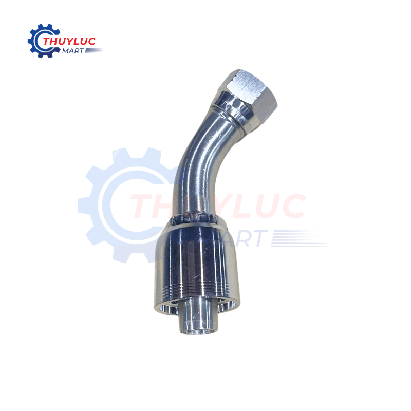 Đầu bấm, 3/4" - 1.1/16"x12 JIC, cong 45, kèm vỏ bóp 4 lớp, SS316, 26742-12-12RW