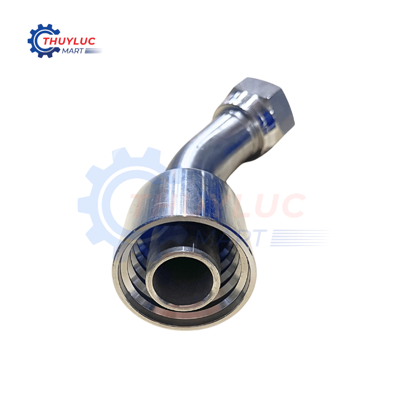 Đầu bấm, 1" - 1.5/16"x12 JIC, cong 45, kèm vỏ bóp 2 lớp, SS316, 26741-16-16RW