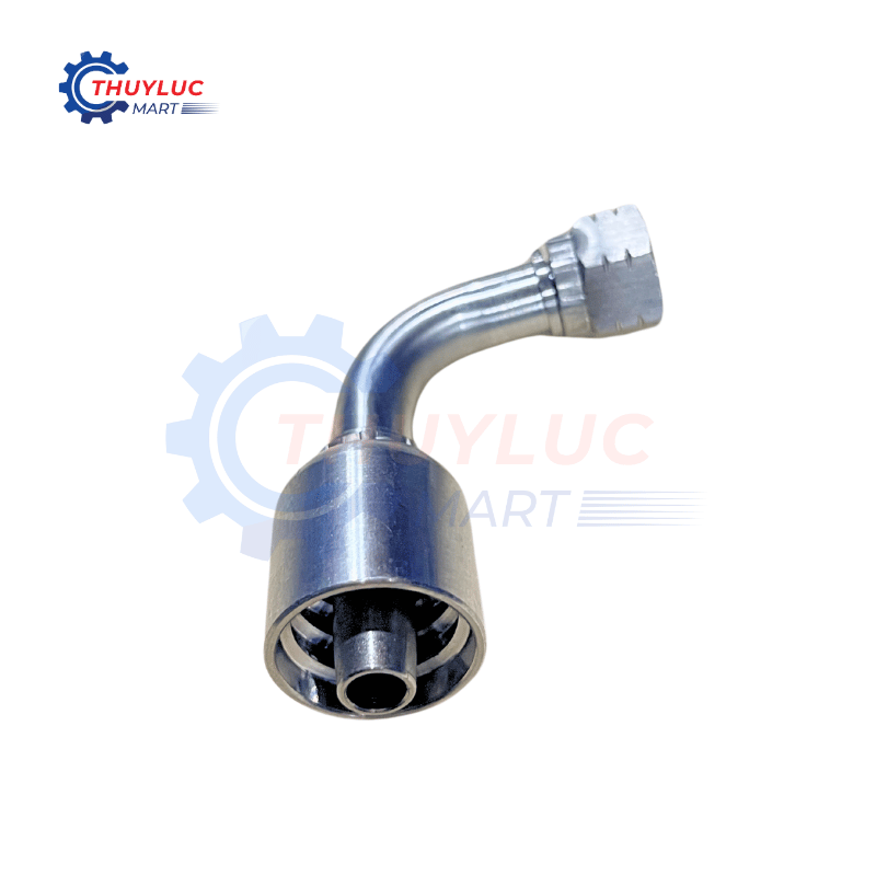 Đầu bấm, 3/8" - 9/16"x18 JIC, cong 90, kèm vỏ bóp 2 lớp, SS316, 26791-06-06RW
