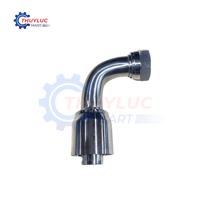 Đầu bấm, 1.1/4" - 1.5/8"x12 JIC, cong 90, kèm vỏ bóp 4 lớp, SS316, 26792-20-20RW