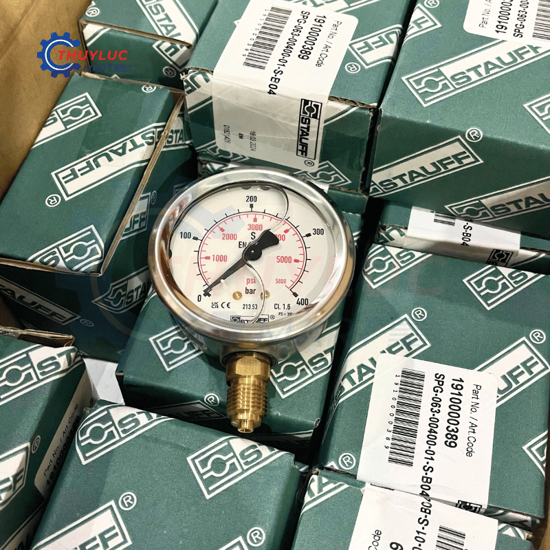 Đồng hồ đo áp suất D63, 400bar, chân đáy, SPG-063-00400-01-S-B04