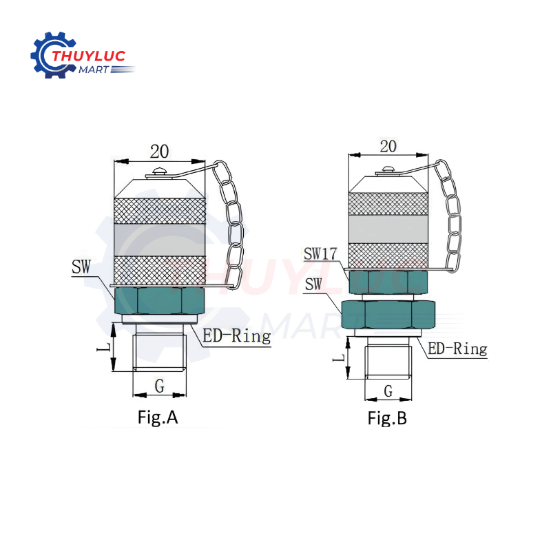 Đầu kiểm tra áp lực M16x2 - G1/4”, SD-M16x2-F-G1/4