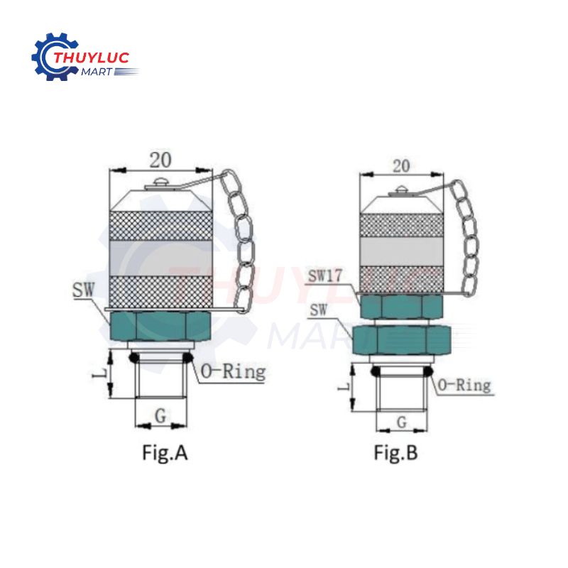 Đầu kiểm tra áp lực M16x2 - 9/16 UNF, SD-M16x2-9/16 UNF