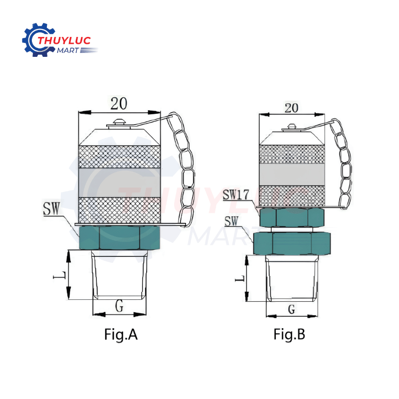Đầu kiểm tra áp lực M16x2 - R1/4”, SD-M16x2-K-R1/4