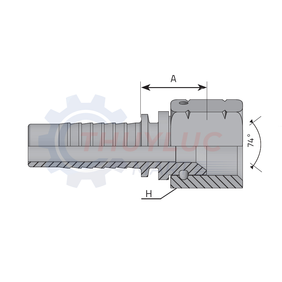 Đầu bấm 1.1/4'' - 1.5/16'' x 12 JIC, FDJ2016SP