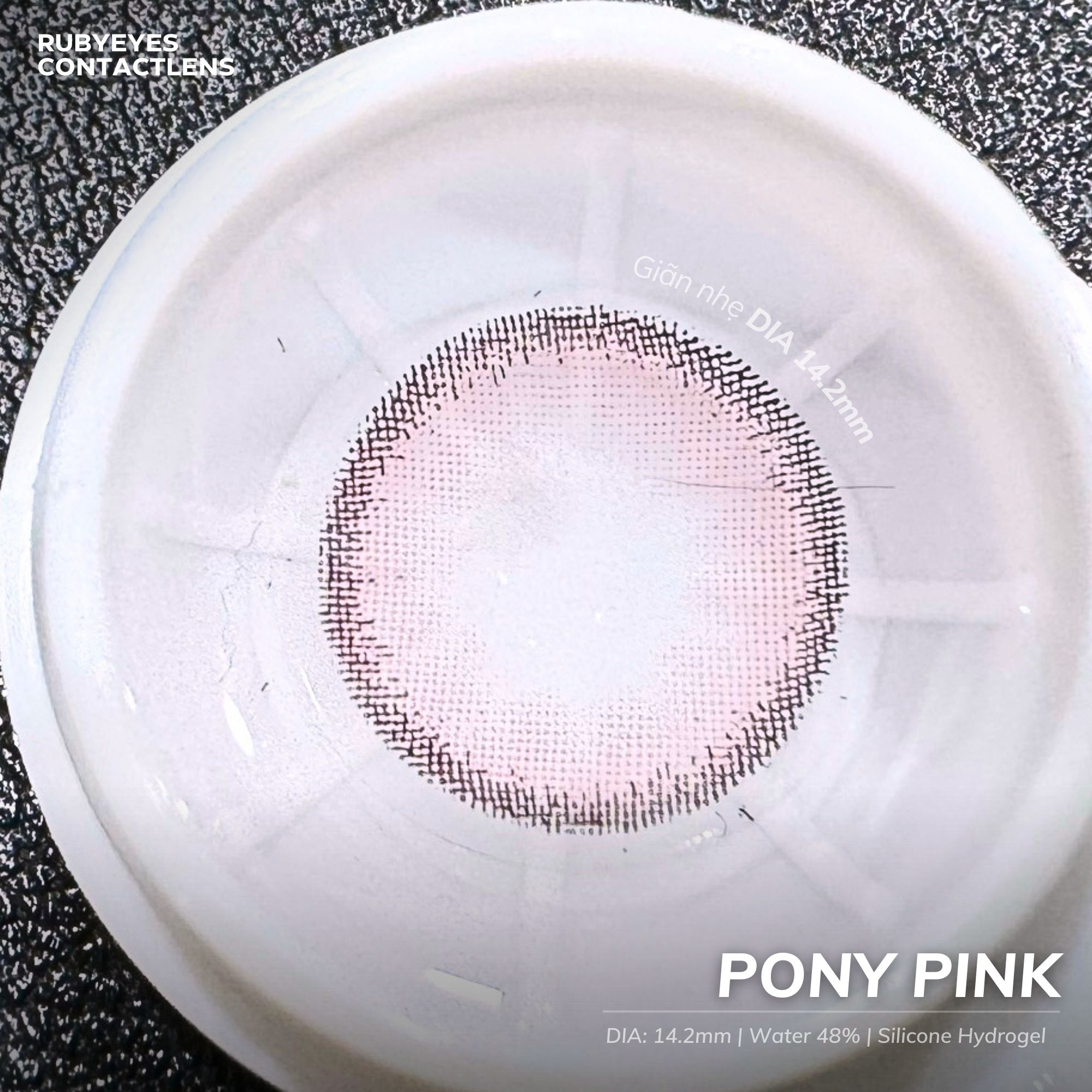 Kính áp tròng RUBYEYES hồng Pony Pink (Lens 0 độ)