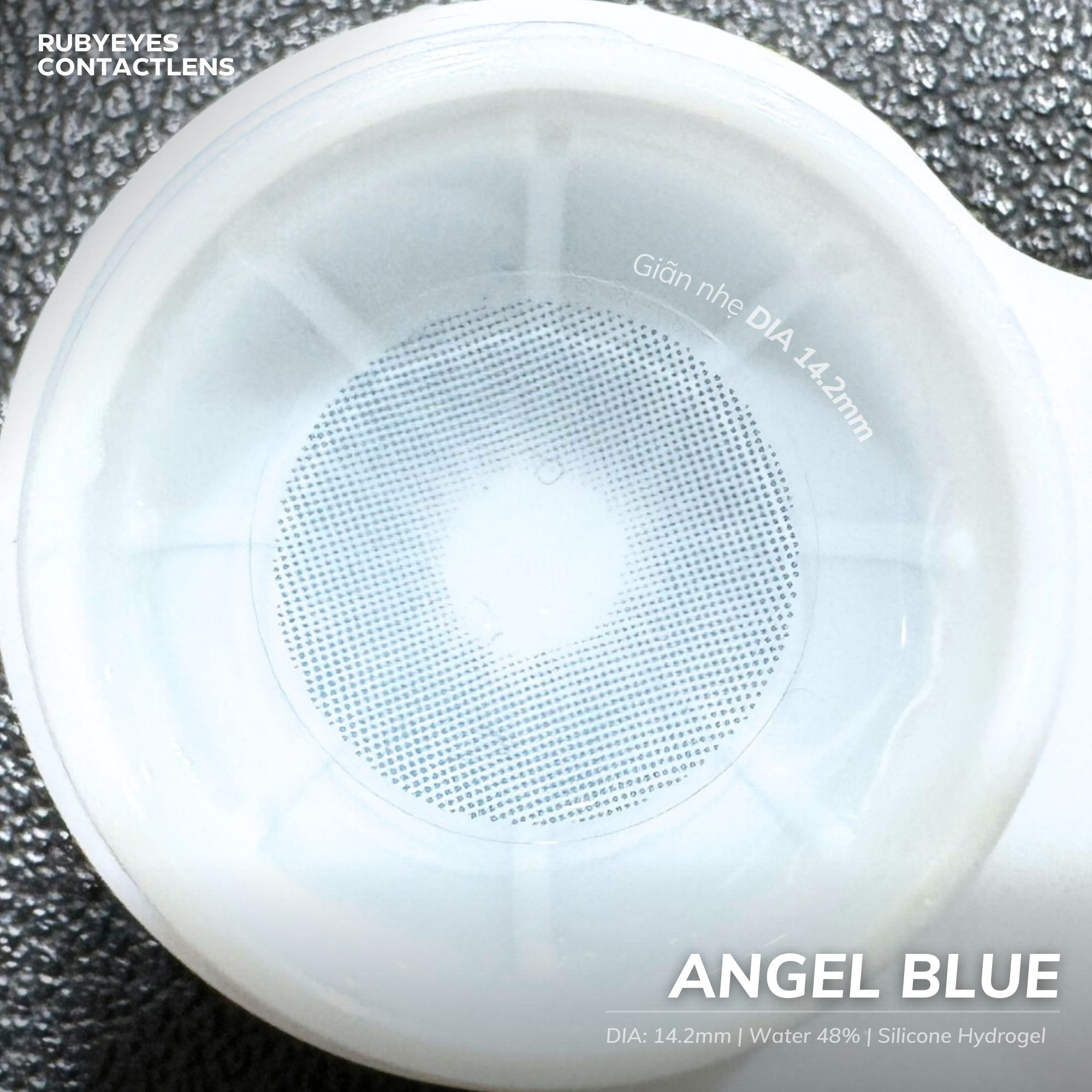 Kính áp tròng RUBYEYES xanh Angel Blue (Lens 0 độ)