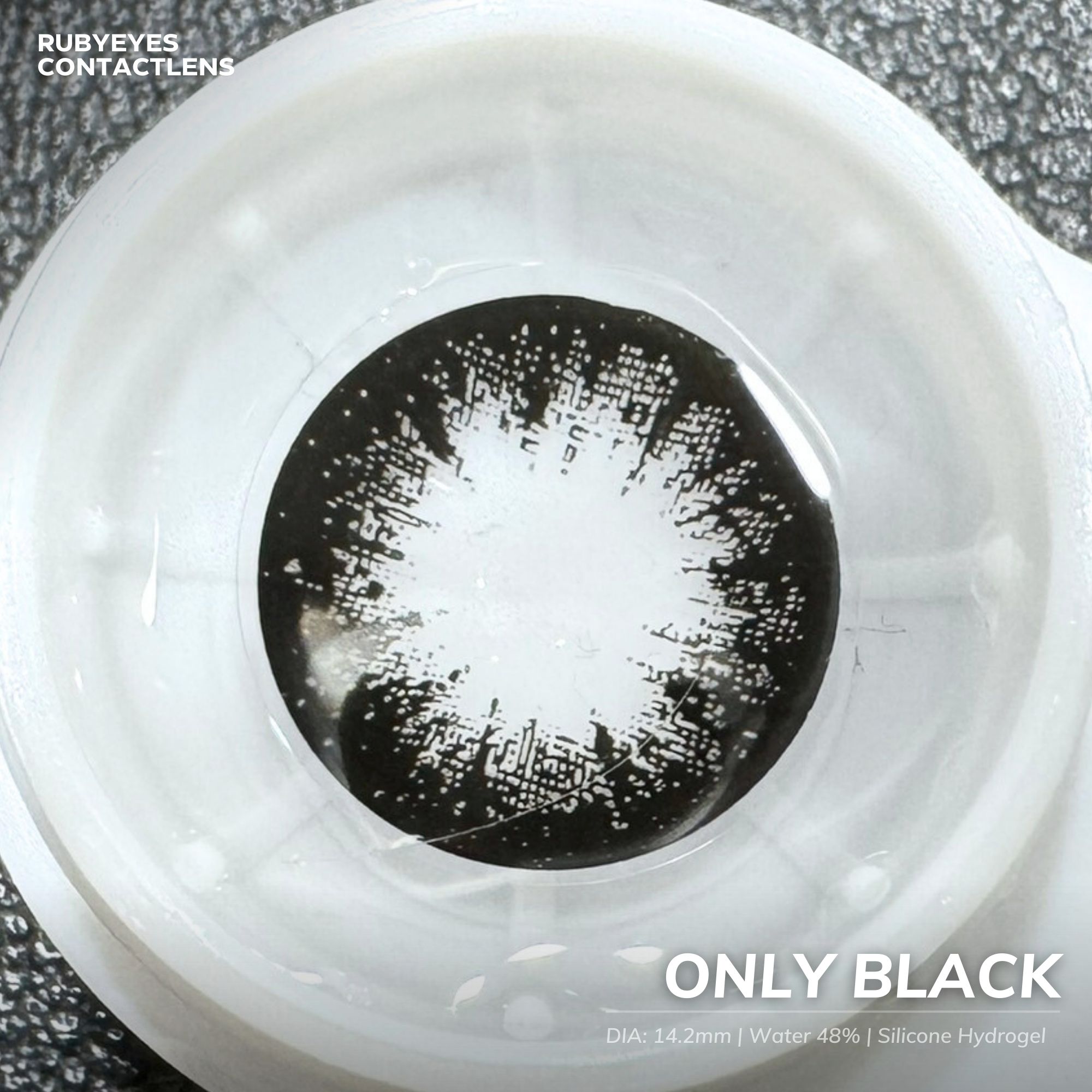 Kính Áp Tròng Màu Đen Only Black Size Vừa (Lens 0 Độ)
