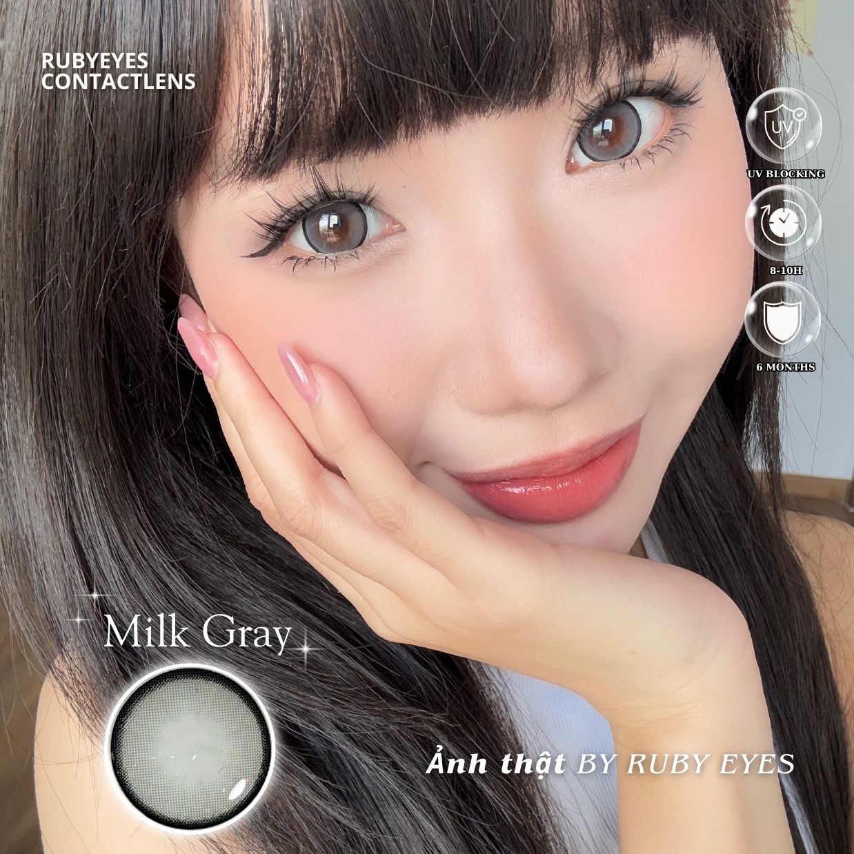 Kính Áp Tròng Màu Xám Milk Gray