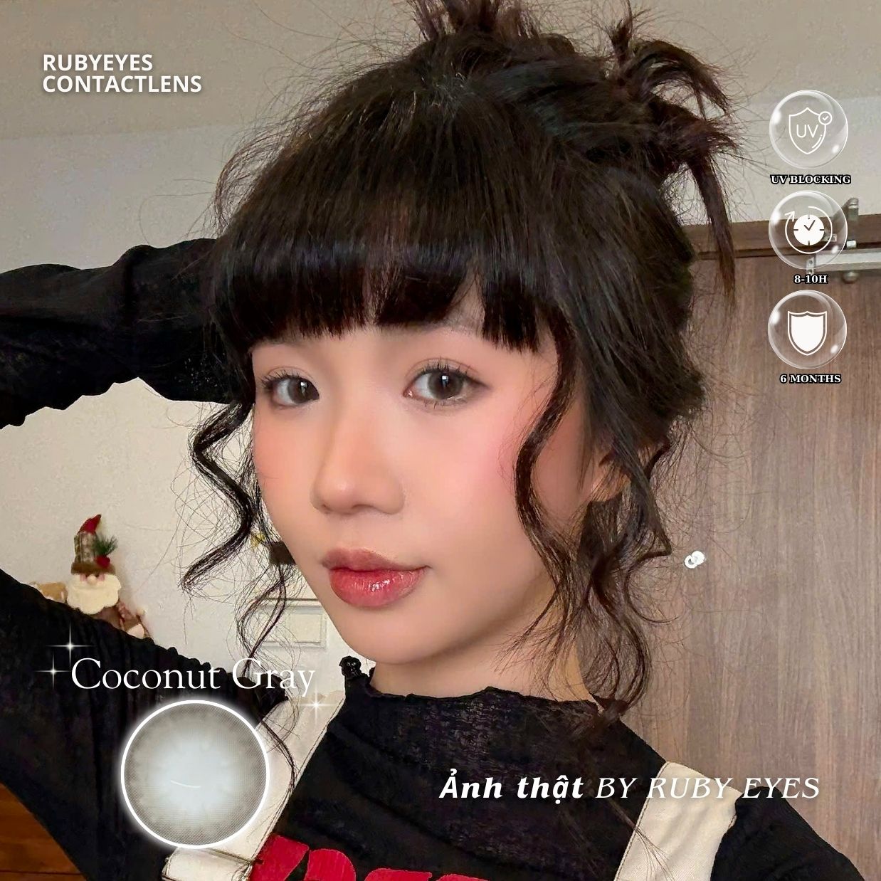 Kính Áp Tròng Màu Xám Coconut Gray 14.2mm