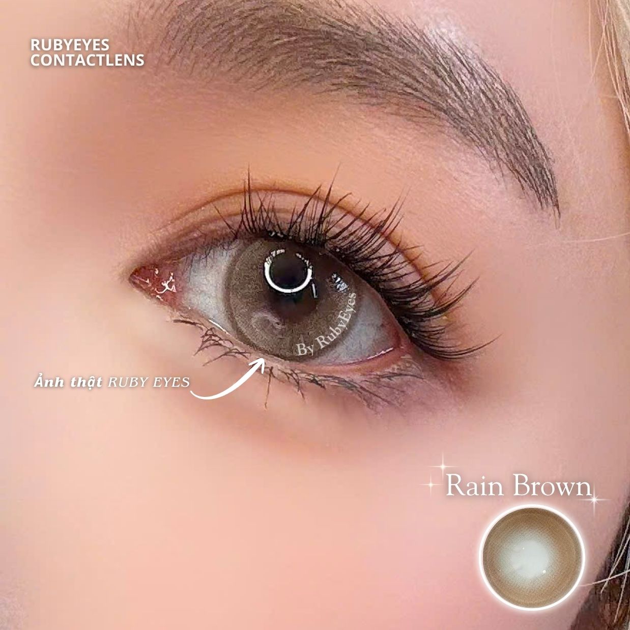 Kính Áp Tròng Màu Nâu Rain Brown