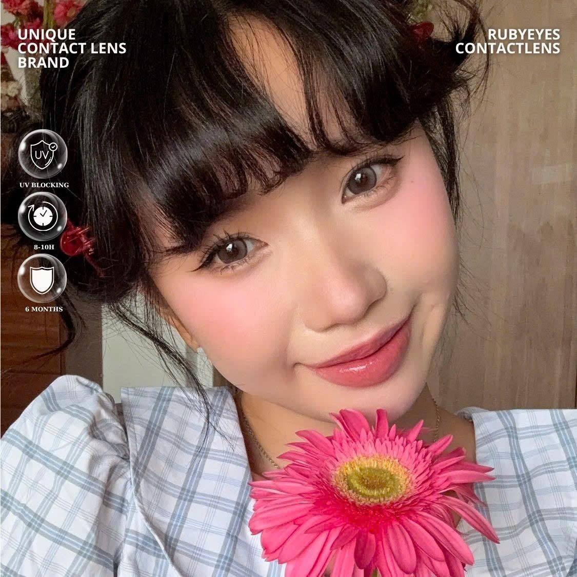 Kính Áp Tròng Màu Xám Peach Cocoa Gray 14.5mm