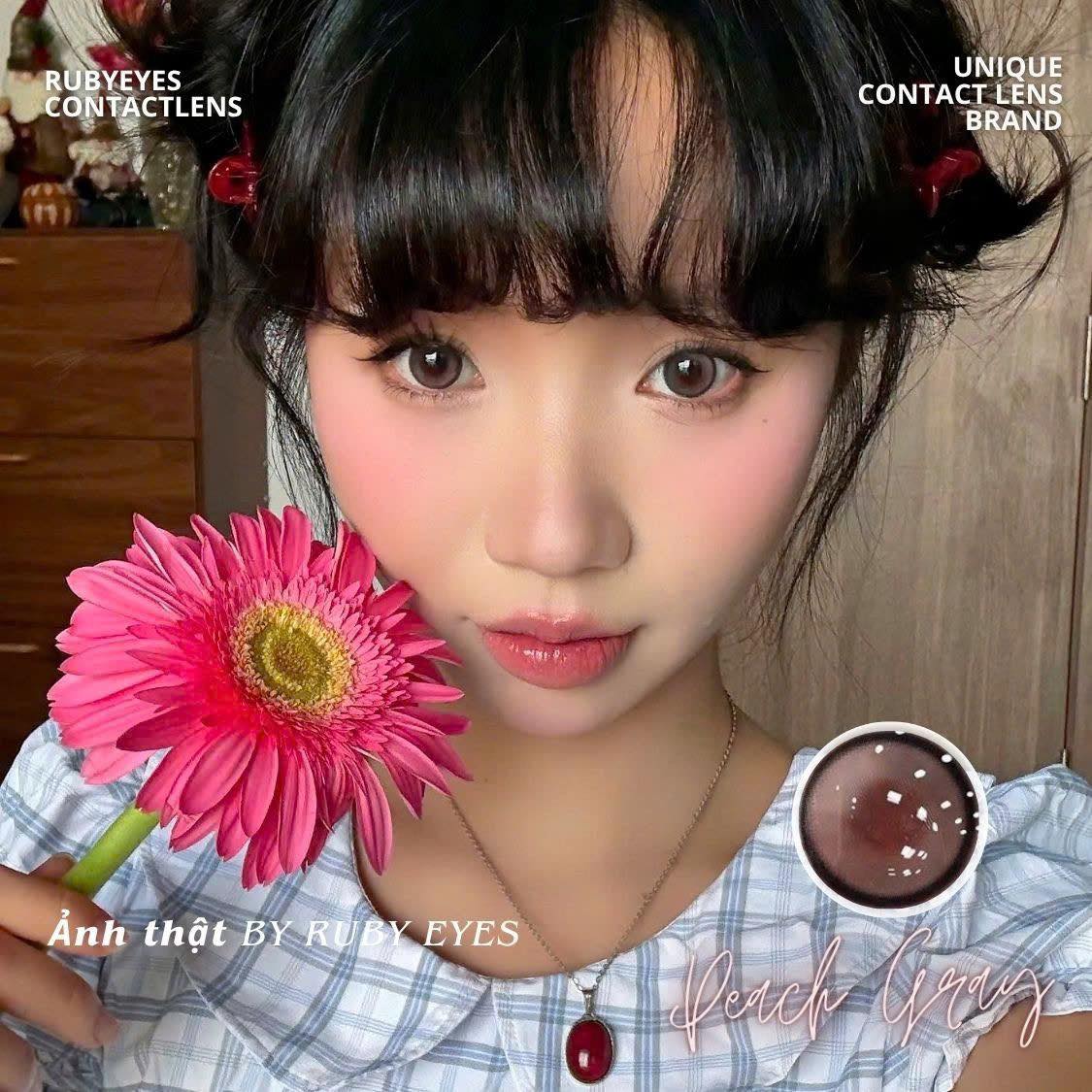 Kính Áp Tròng Màu Xám Peach Cocoa Gray 14.5mm