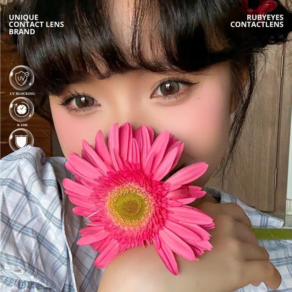 Kính Áp Tròng Màu Xám Peach Cocoa Gray 14.5mm