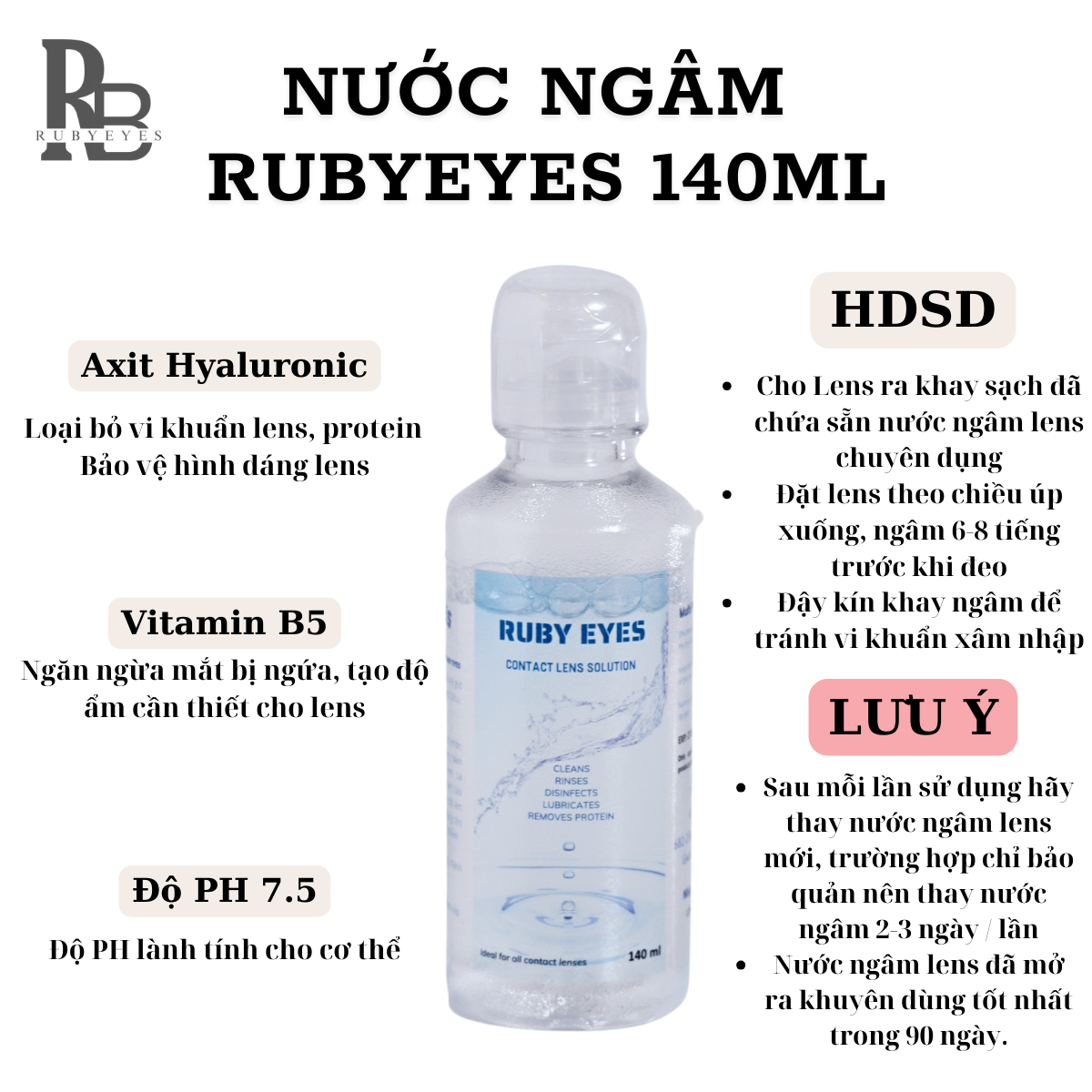 Combo Nước Ngâm Lens + Nhỏ Mắt Lens RUBYEYES