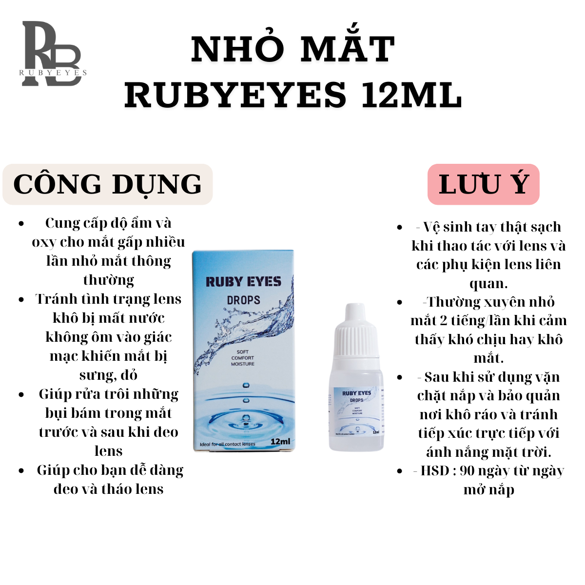 Nước Nhỏ Mắt RUBYEYES Cho Người Sử Dụng Kính Áp Tròng