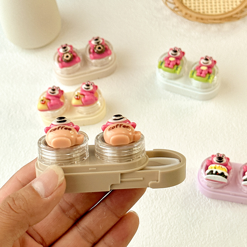 Khay Đựng Lens Charm Họa Tiết Lotso Dễ Thương