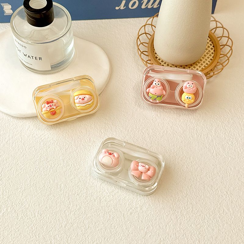 Khay Đựng Lens Họa Tiết Charm Nắp Gioăng Cao Su