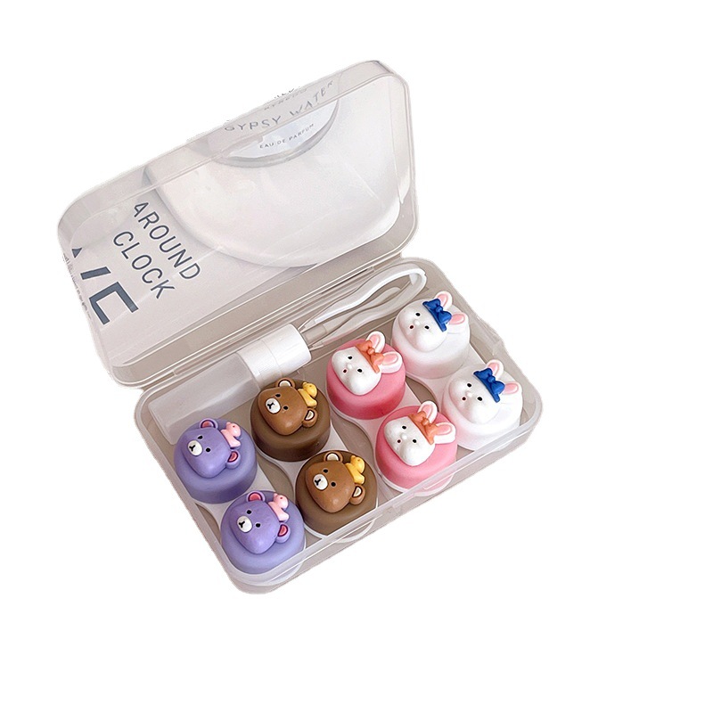 Khay Đựng 4 Cặp Lens Charm Hoạt Hình Dễ Thương