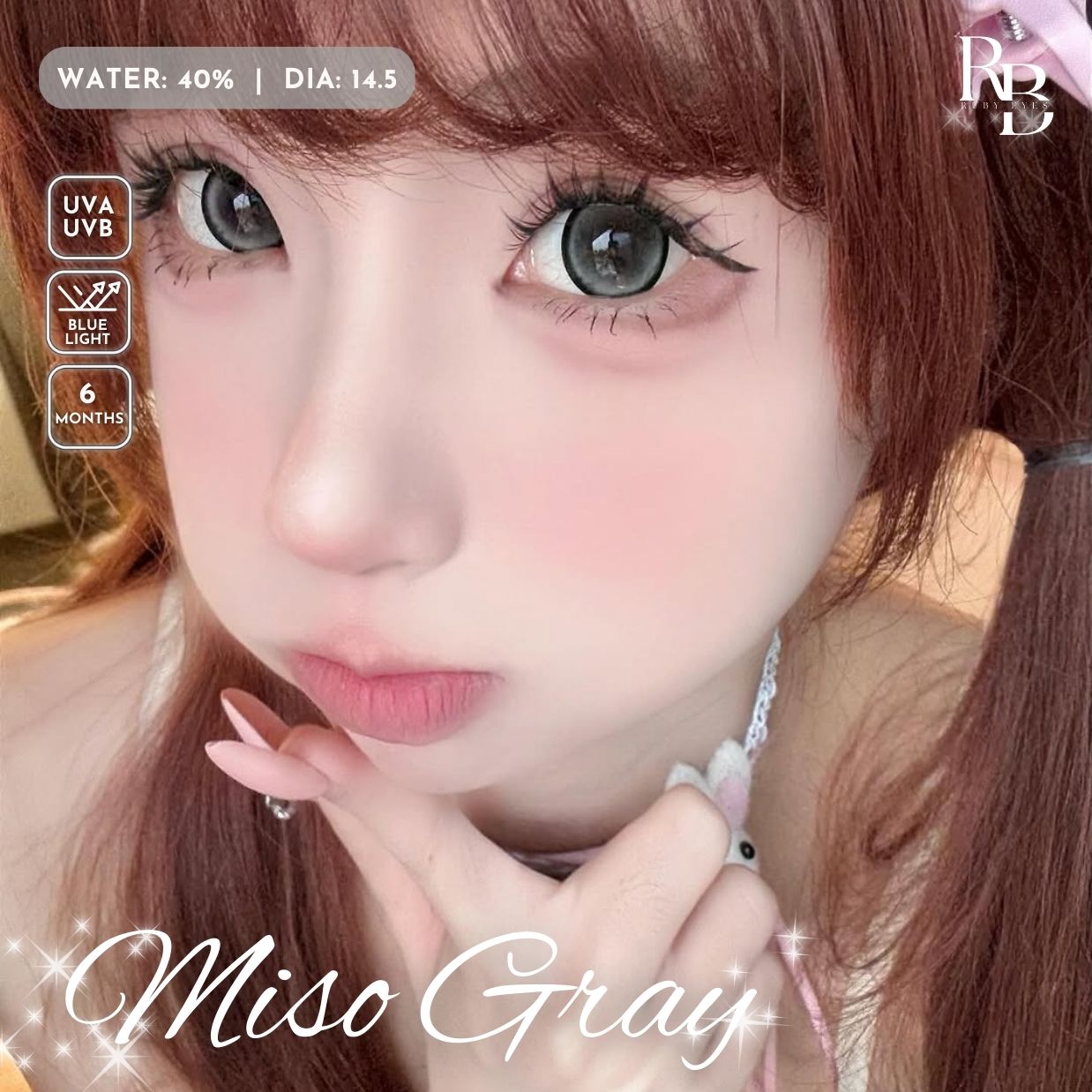 Kính Áp Tròng QUEEN VISION Màu Xám Miso Gray