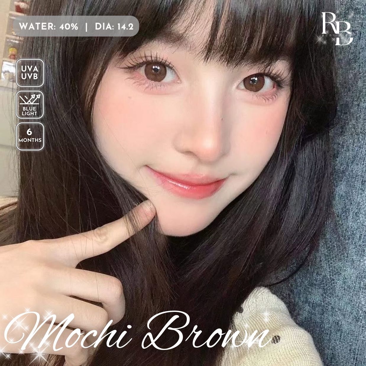 Kính Áp Tròng QUEEN VISION Màu Nâu Mochi Brown